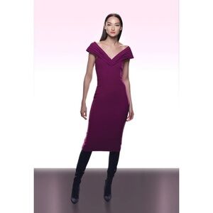 Kimora Lee Simmons Silk Pleated Neckline Dress